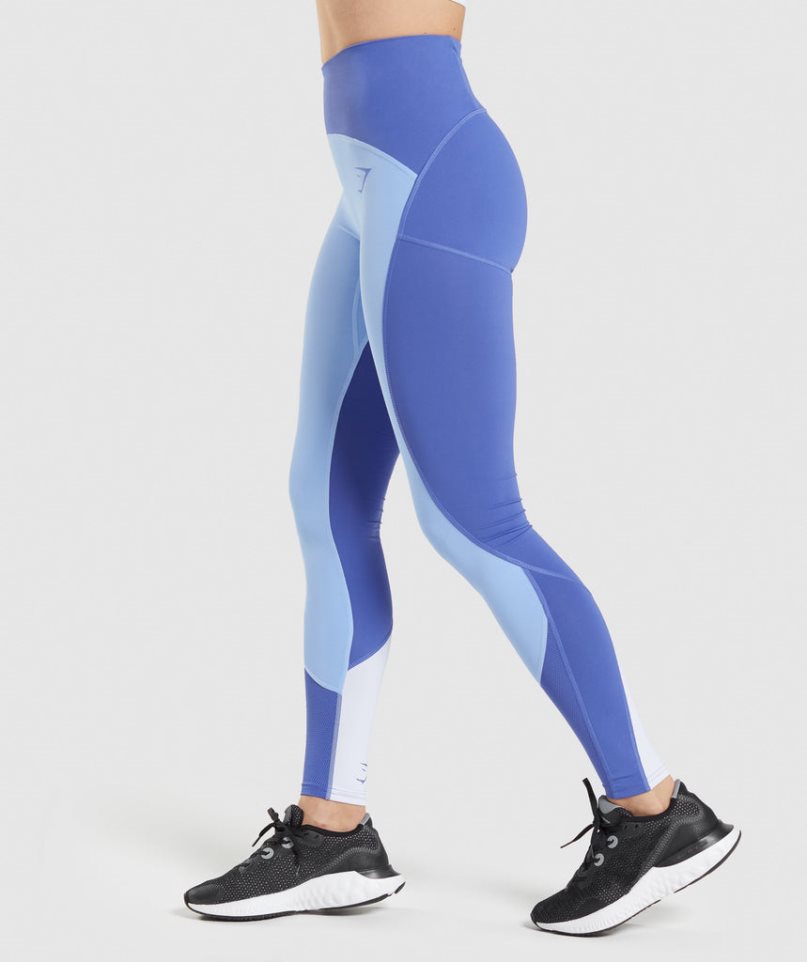 Women's Gymshark Pulse Mesh Leggings Blue | CA A16385